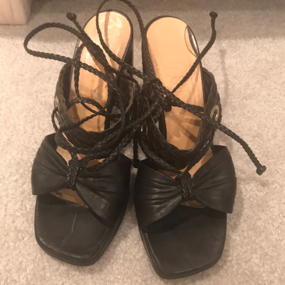 Gladiator black leather sandals